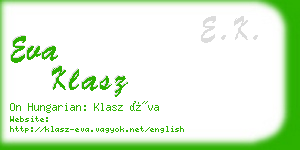 eva klasz business card